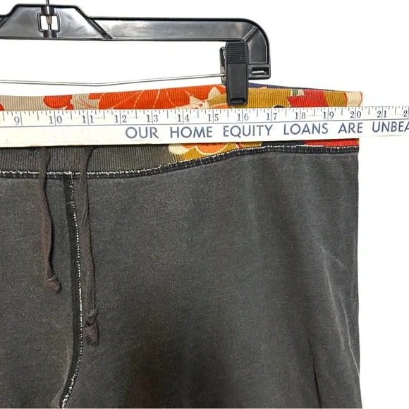 Y2K lucky brand L-XL sweatpants cropped floral graphic boho wide leg vintage - Picture 5 of 15